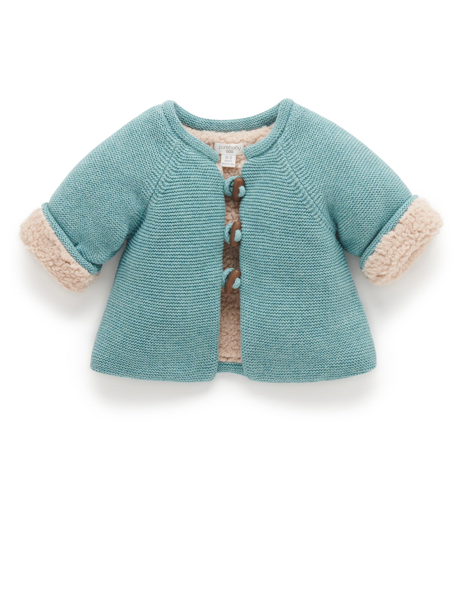 Shearling Lined Cardigan - Moss Melange