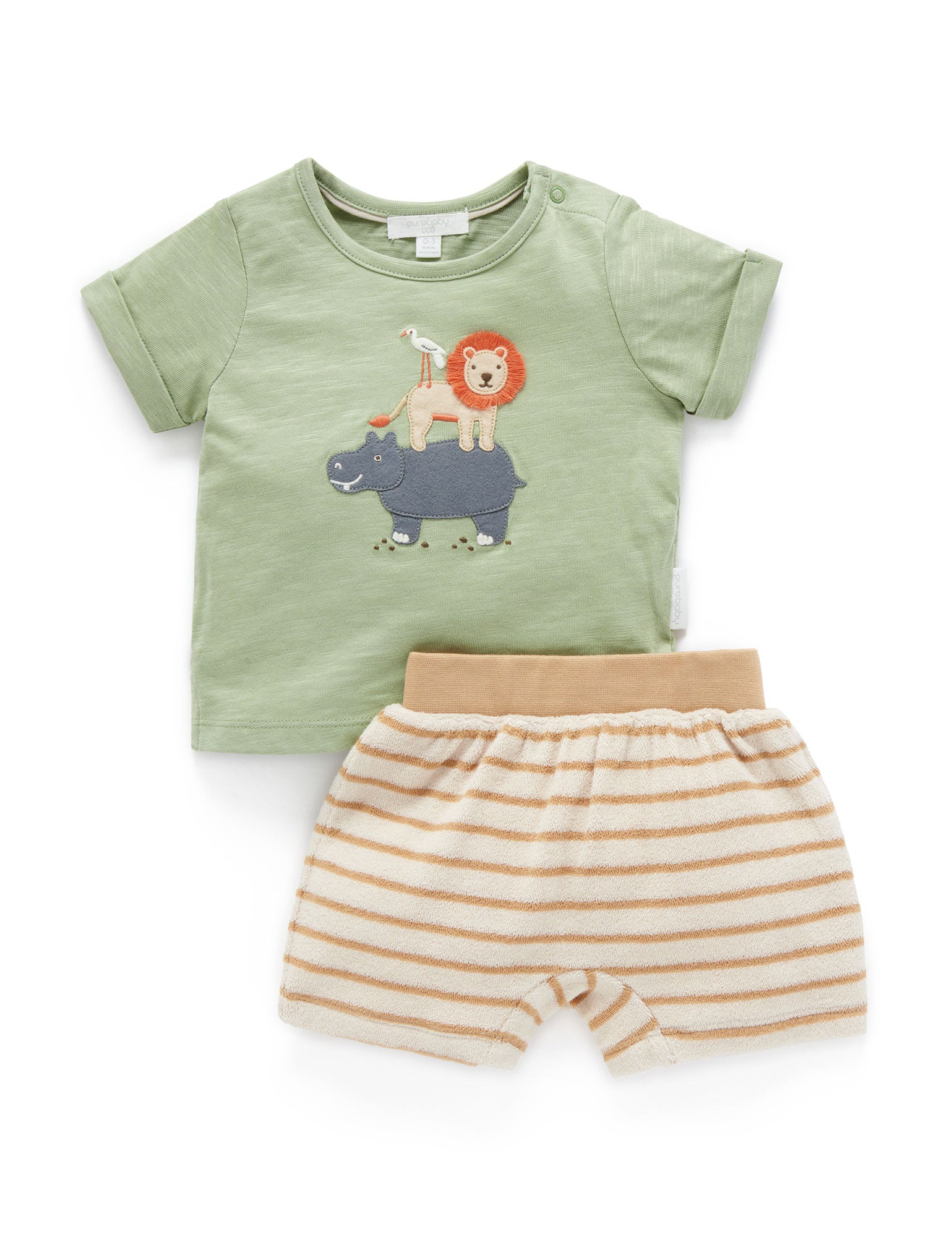 Towelling Short and Tee Set – Argan Stripe