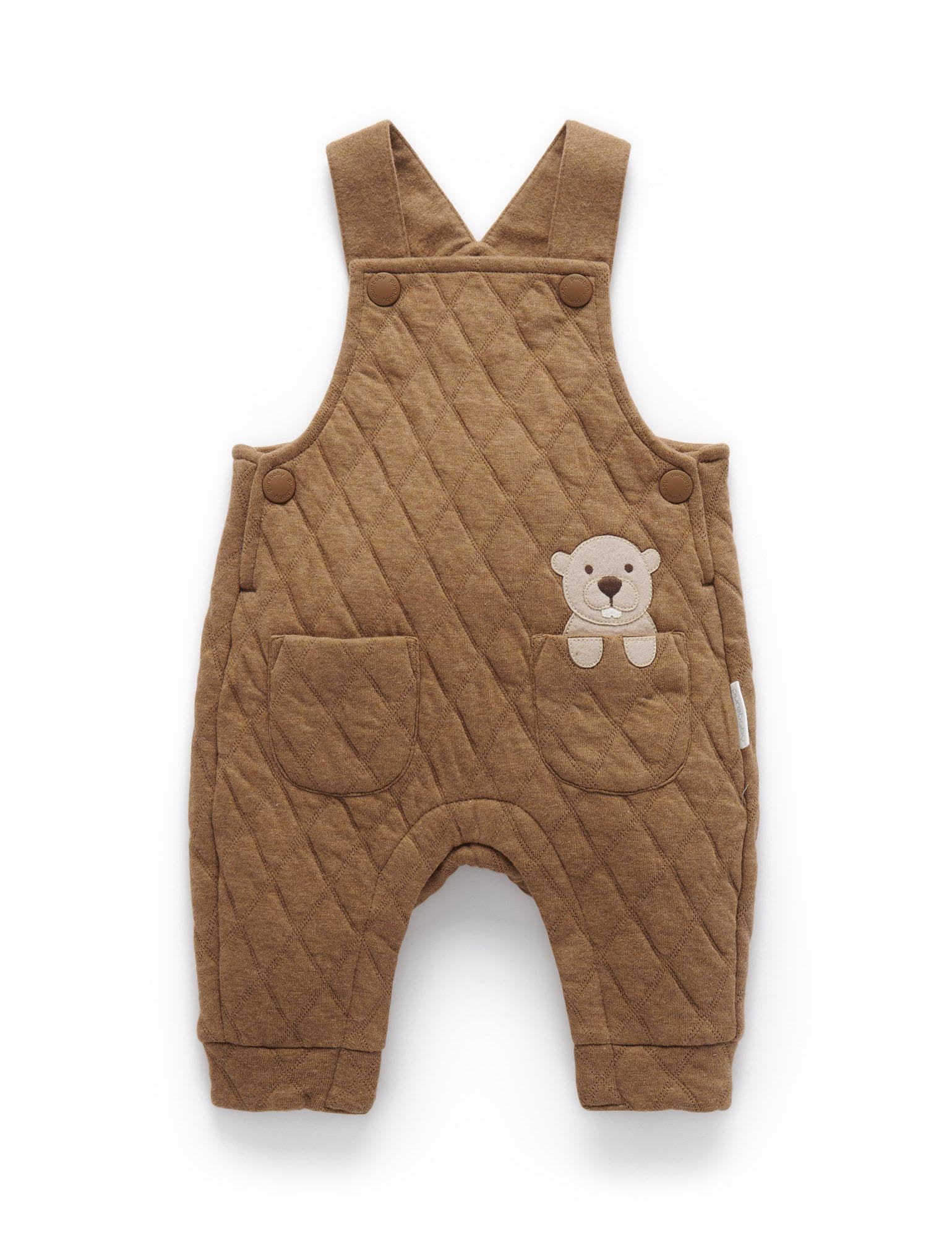 Quilted Overalls - Acorn