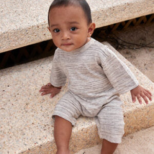 Organic Knitted 3/4 Jumpsuit - Wheat