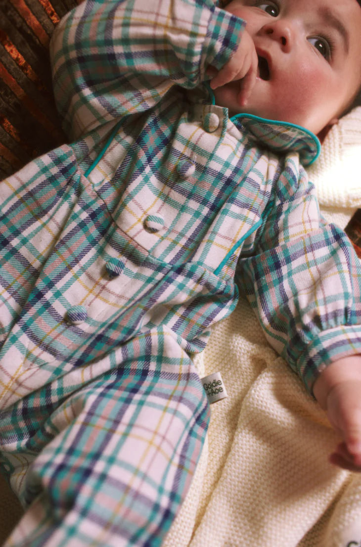 Rosie Romper blue check