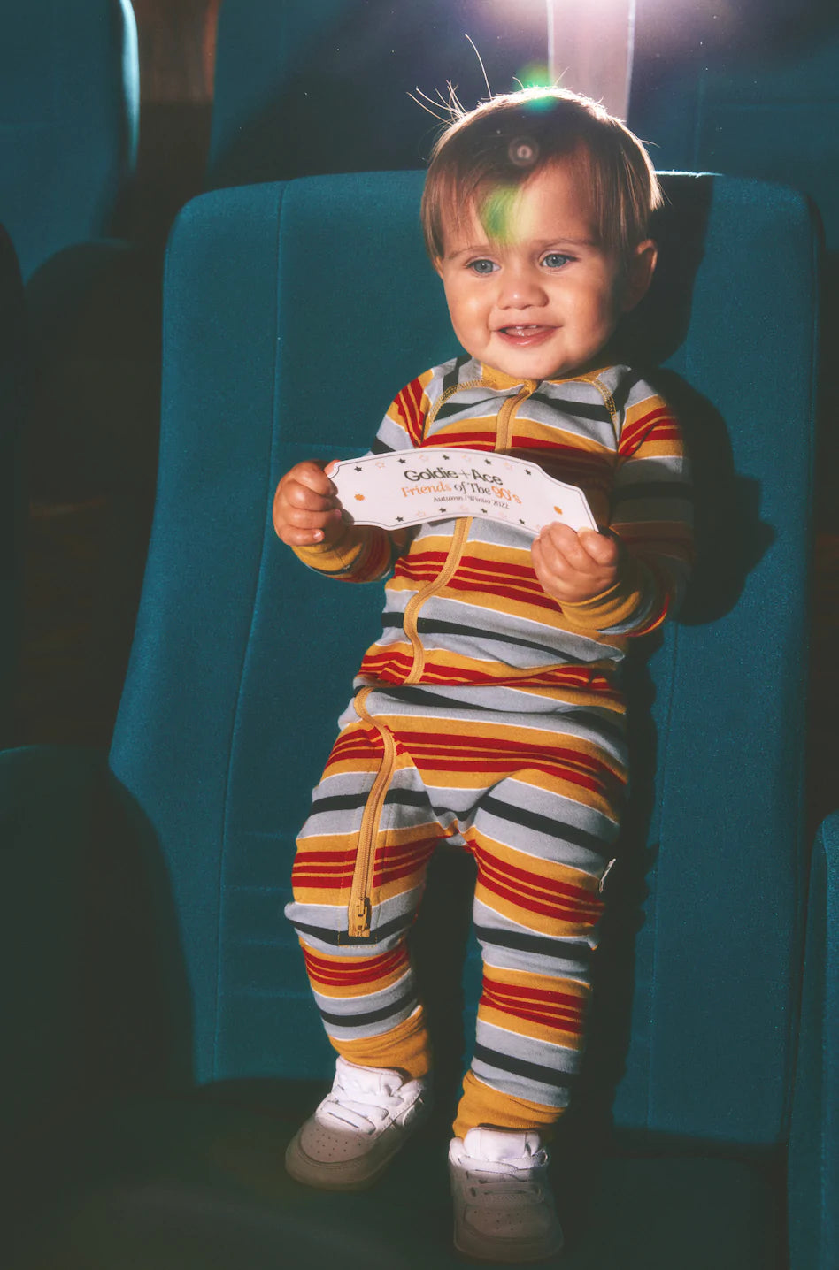 Ashton Stripe zipsuit- Mustard