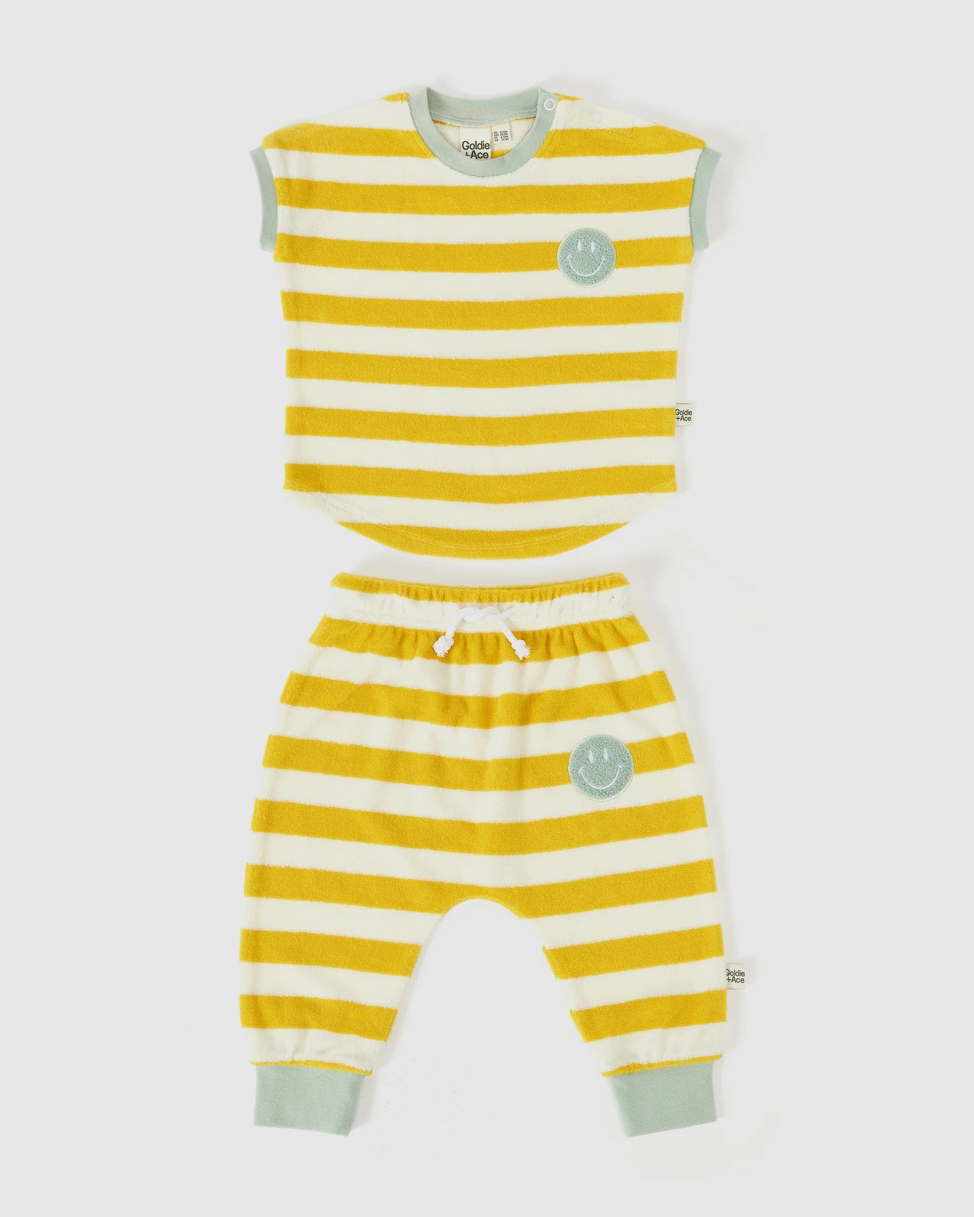 Smiley Terry Towelling Set - Lemon