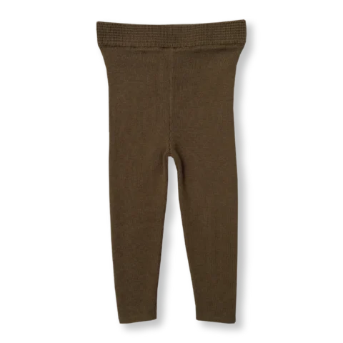 Organic Ribbed Essential Leggings - Clay