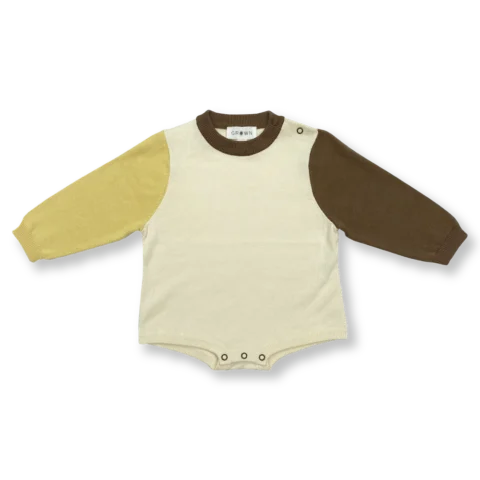 Colour Block Romper - Milk