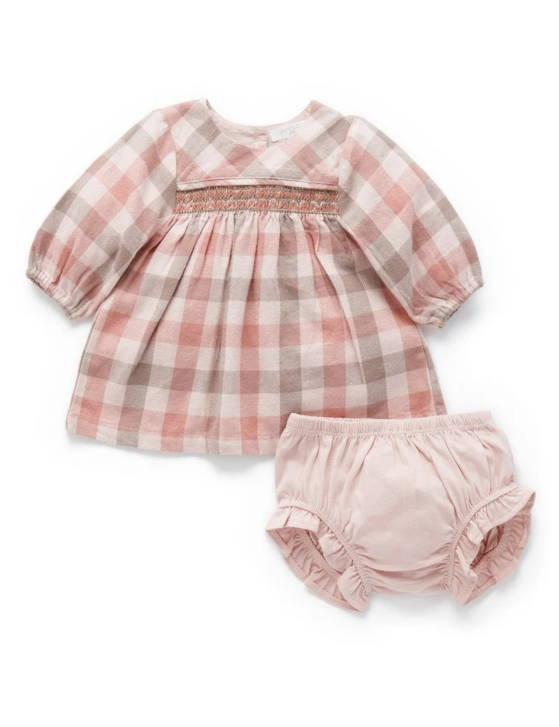 Plaid Dress - Blush Check