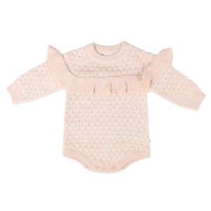 Frill Knit Bodysuit - Pearl
