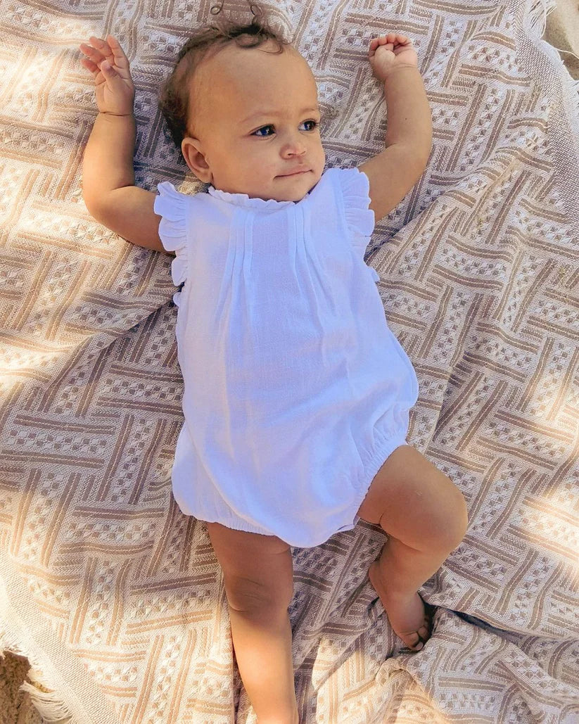 Oli Linen Playsuit- White